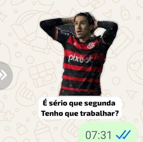Figurinha de WhatsApp brinca com a situação de Pedro • Reprodução