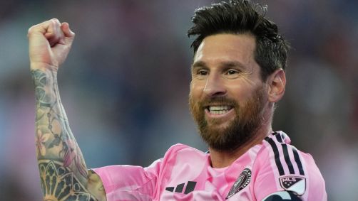 Lionel Messi celebrando gol pelo Inter Miami na MLS