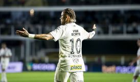 Neymar comemora gol que não existiu em Santos x Inter; veja