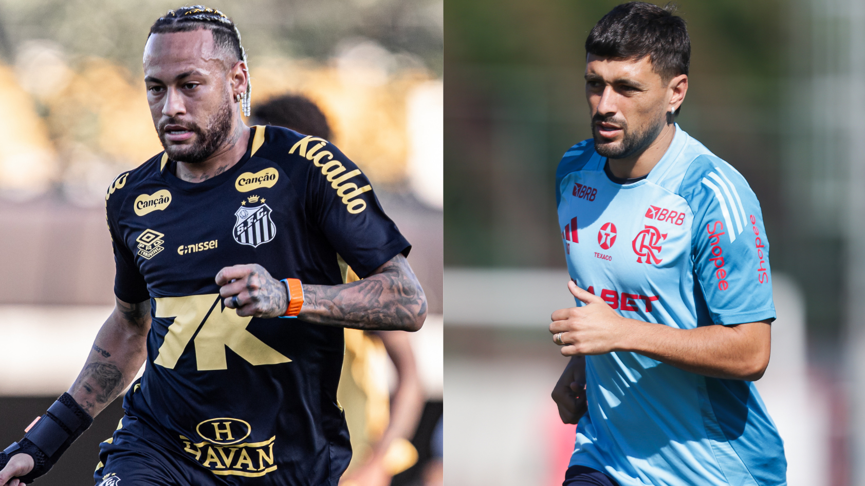 Neymar e Arrascaeta se enfrentam no Brasileirão