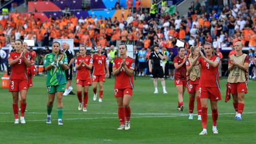 Seleção do País de Gales durante a Euro Feminina
