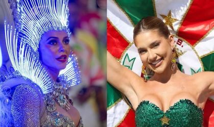 Paolla Oliveira fala sobre passar coroa da Grande Rio para Virginia