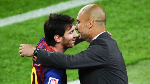 Lionel Messi e Pep Guardiola