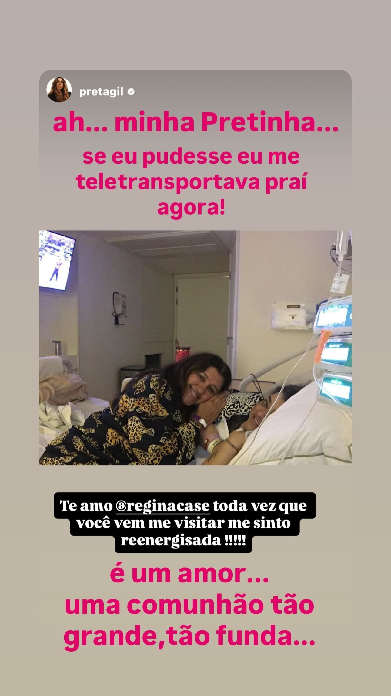 Regina Casé se declara para Preta Gil • Instagram/Regina Casé
