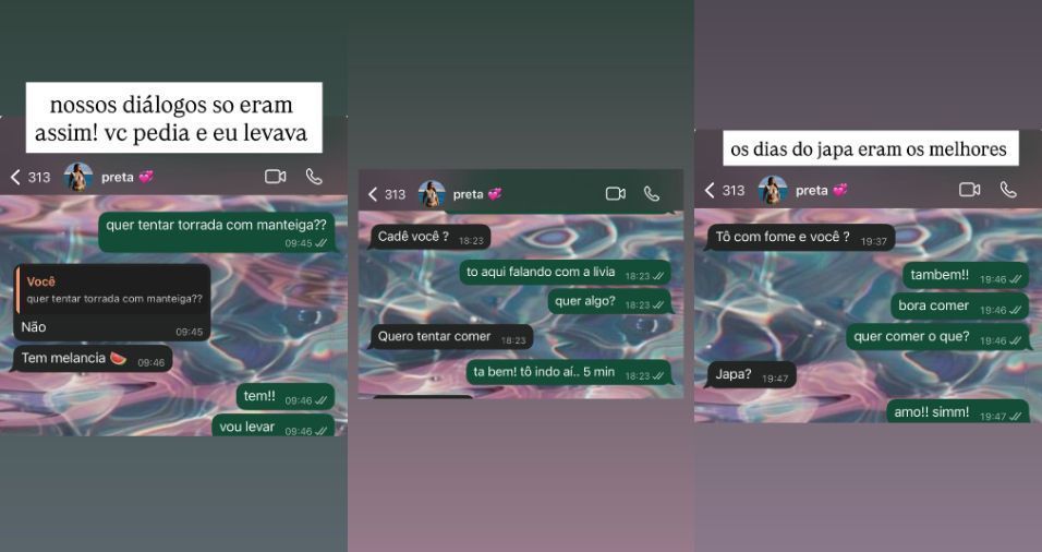 Jude Paulla mostrou conversas com a amiga Preta Gil, que morreu no domingo (20) • Instagram/Jude Paulla