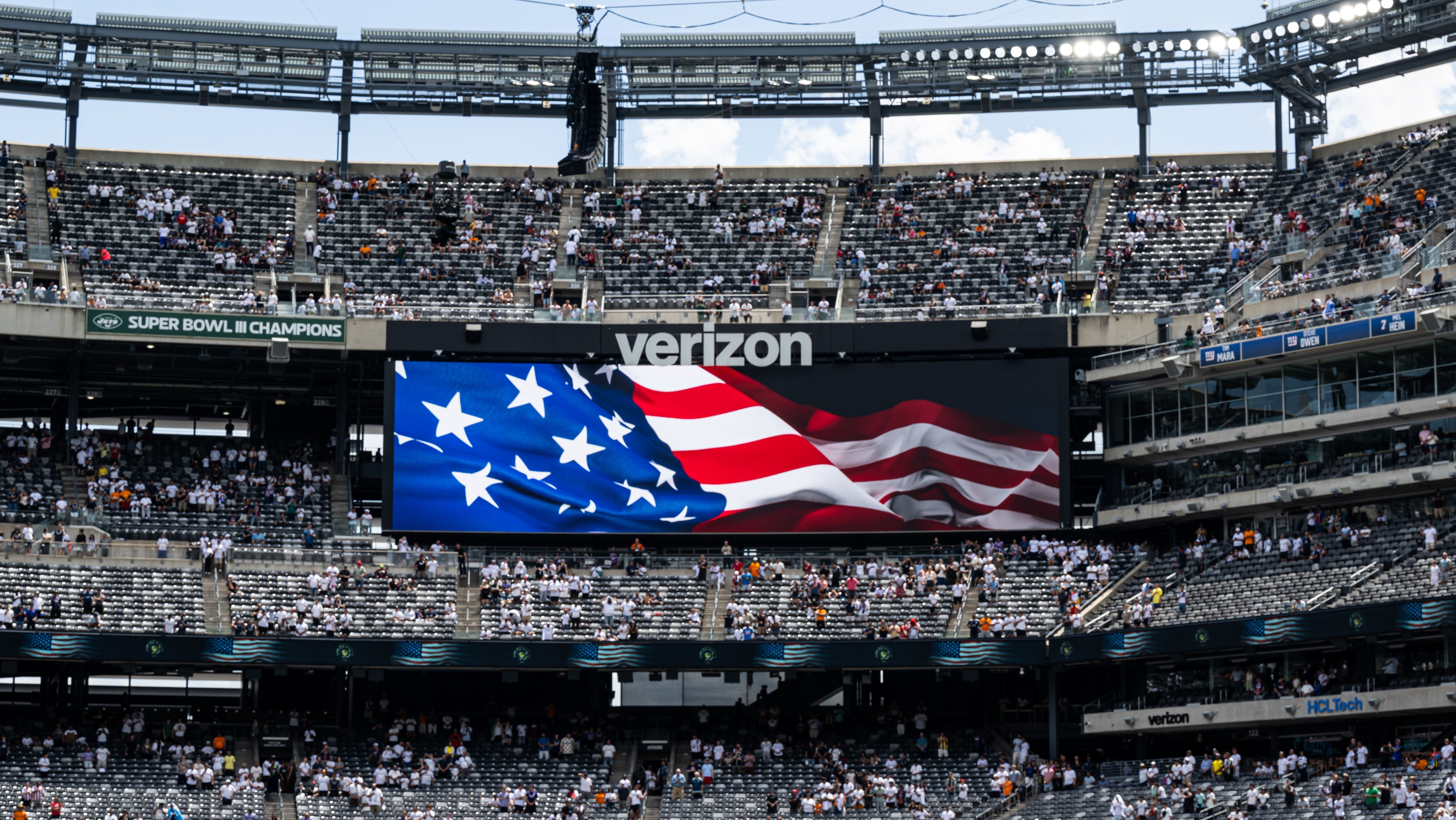 MetLife Stadium, em Nova Jersey, na partida de PSG x Real Madrid na semifinal do Mundial de Clubes