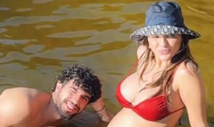 Rafa Kalimann mostra barriga de grávida em clique romântico com Nattan