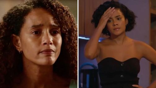 Raquel (Taís Araújo) e Maria de Fátima (Bella Campos) em "Vale Tudo"