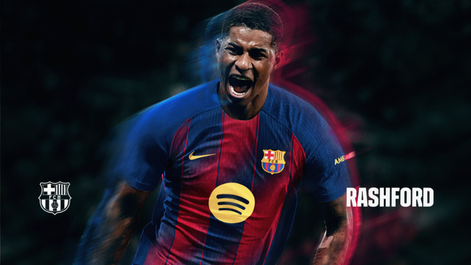 Barcelona anunciou a contratação do atacante Marcus Rashford