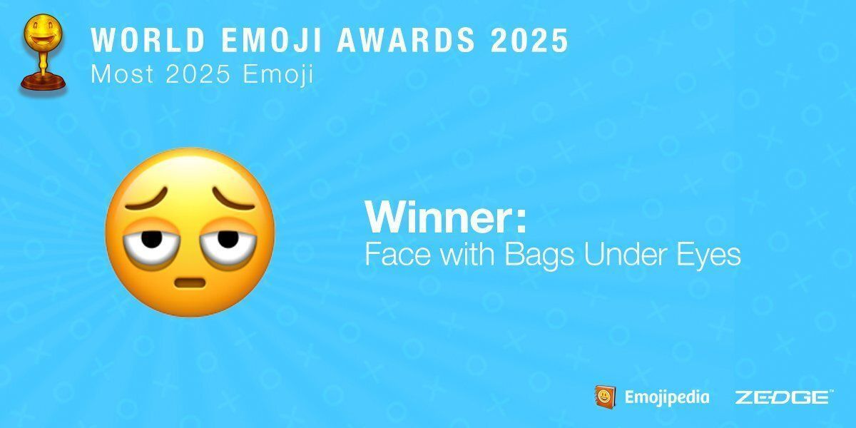 Rosto com olheiras é eleito o símbolo de 2025 • Reprodução/World Emoji Awards