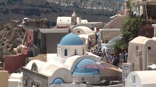 Santorini, na Grécia