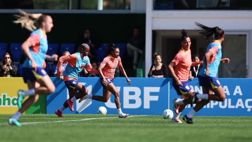 Treino da Seleção Brasileira antes da Copa América Feminina