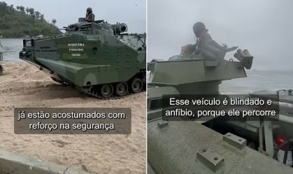 Cúpula do Brics: veículo anfíbio da Marinha é usado na segurança