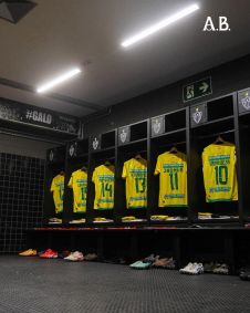 O vestiário do Atlético Bucaramanga na Arena MRV