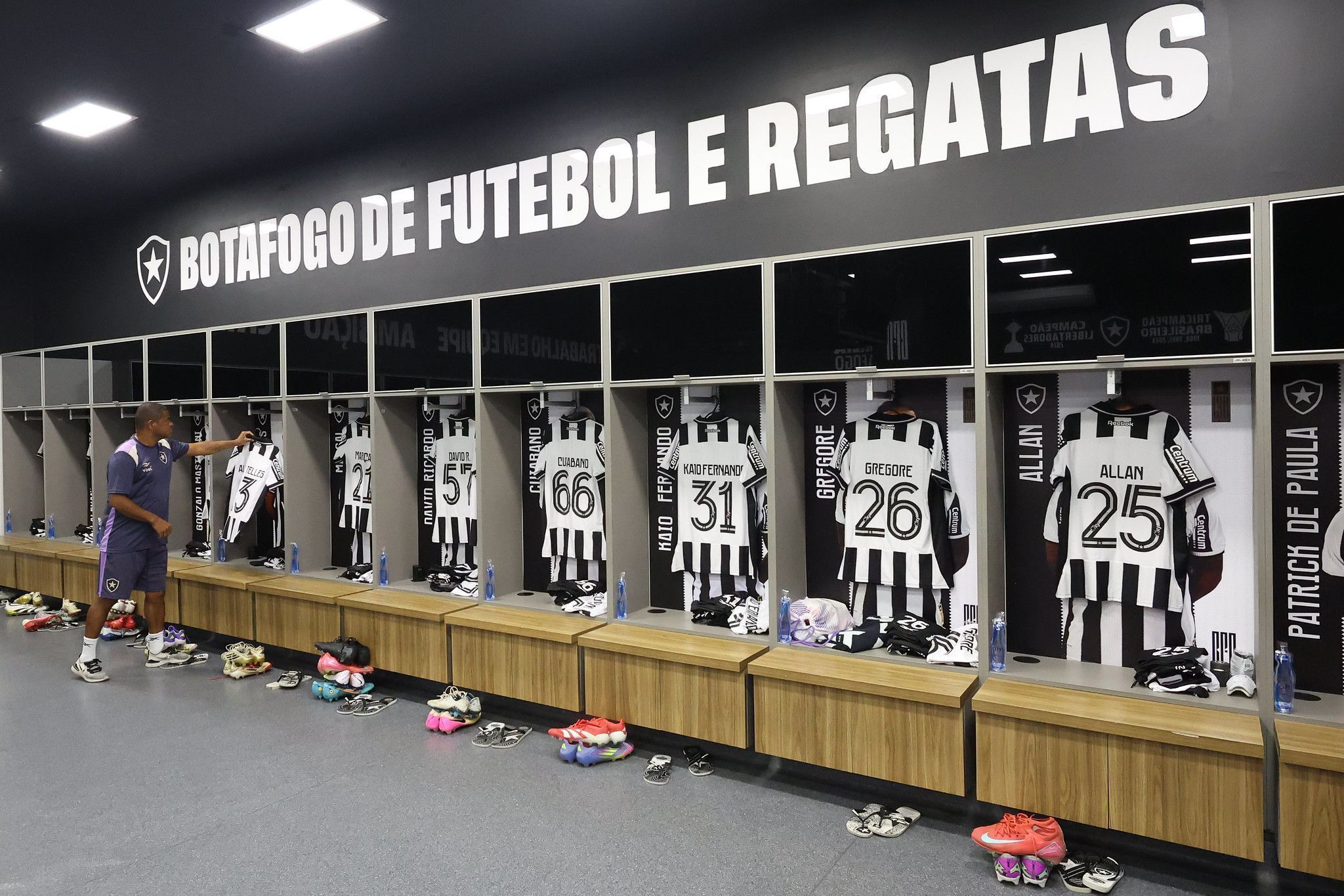 Vestiário do Botafogo antes de jogo pelo Brasileirão