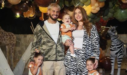 Virginia e Zé Felipe posam juntos em mesversário do filho; veja fotos