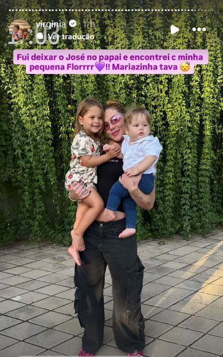 Virginia posou com os filhos na casa do ex-marido, o cantor Zé Felipe • Instagram/Virginia Fonseca