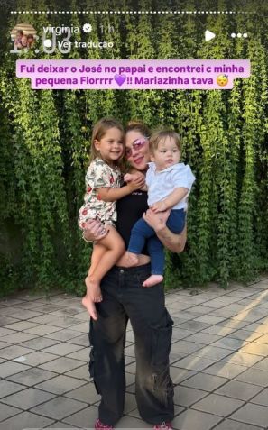 Virginia posou com os filhos na casa do ex-marido, o cantor Zé Felipe • Instagram/Virginia Fonseca