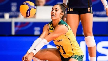 Vitória Belfort em ação pelo Brasil no Mundial Sub-19 de vôlei