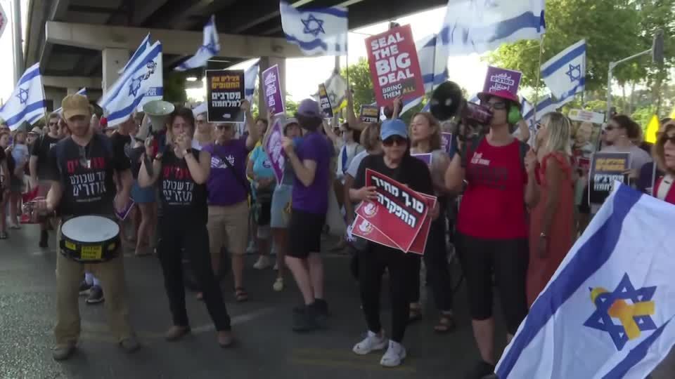 Israeli protesters stage demonstrations and call for strikes across the nation
