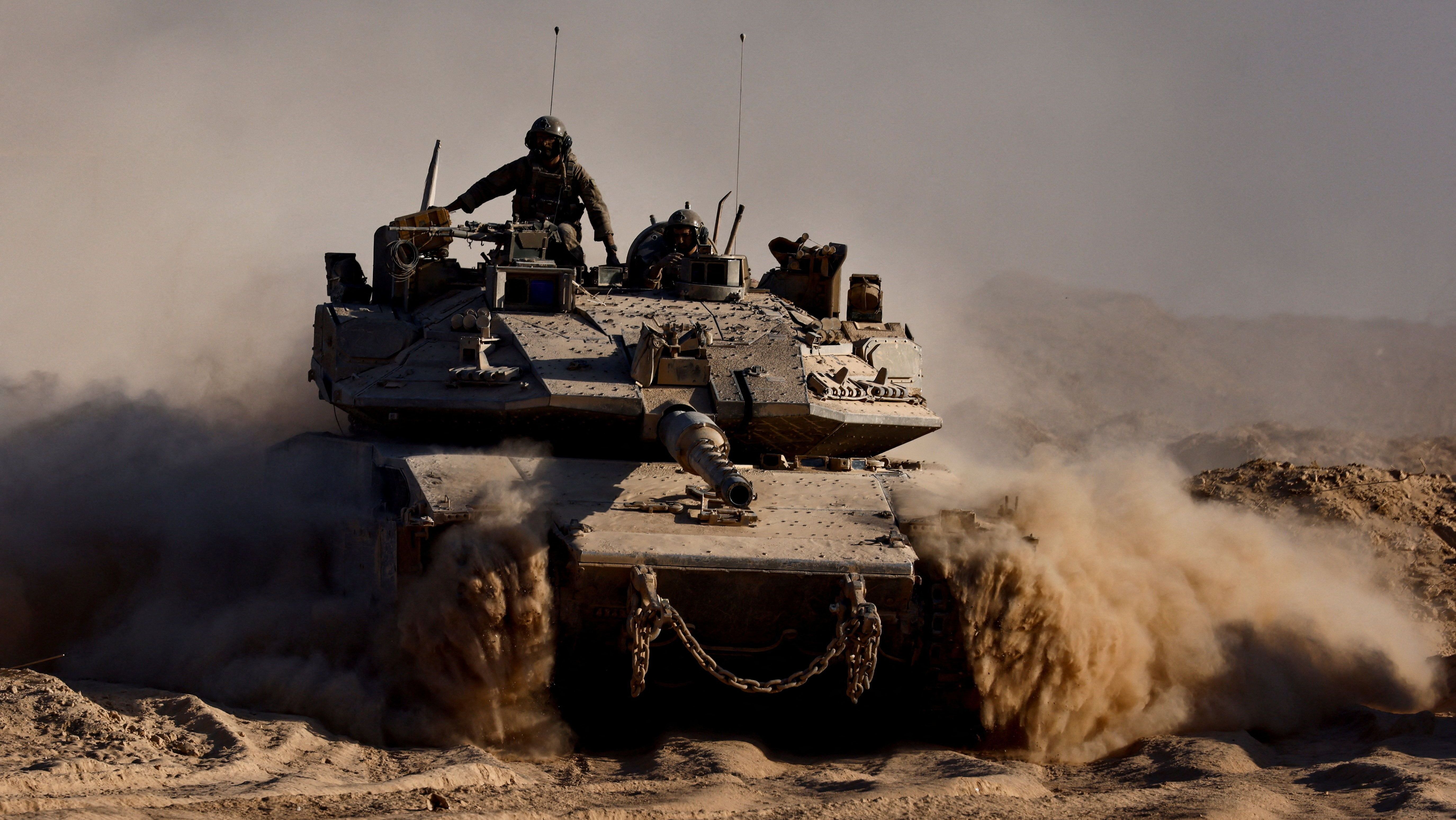 Tanque israelense na fronteira com Gaza