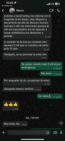 Print enviado à reportagem por Antônio Neto, confirmando que repassou valores à um dos denunciantes, Fernando Mazzo • Reprodução
