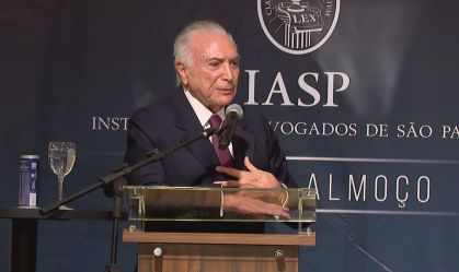 Temer: Quem perde eleições tenta "destruir" quem ganhou e "isso não é bom"