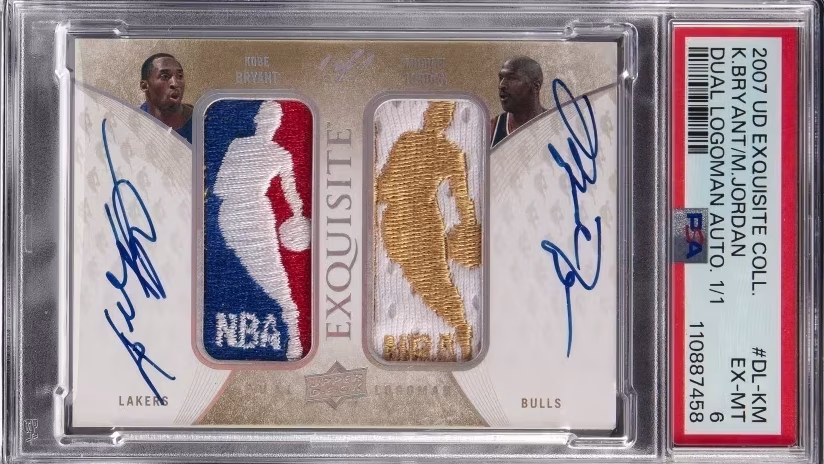 O card apresenta o logotipo dourado usado por Michael Jordan durante a temporada 1996-97