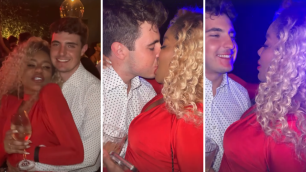 Cariúcha e filho do Gugu são vistos aos beijos em festa de João Silva