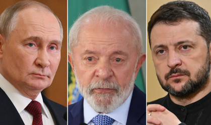 Vladimir Putin, Luiz Inácio Lula da Silva e Volodymyr Zelensky