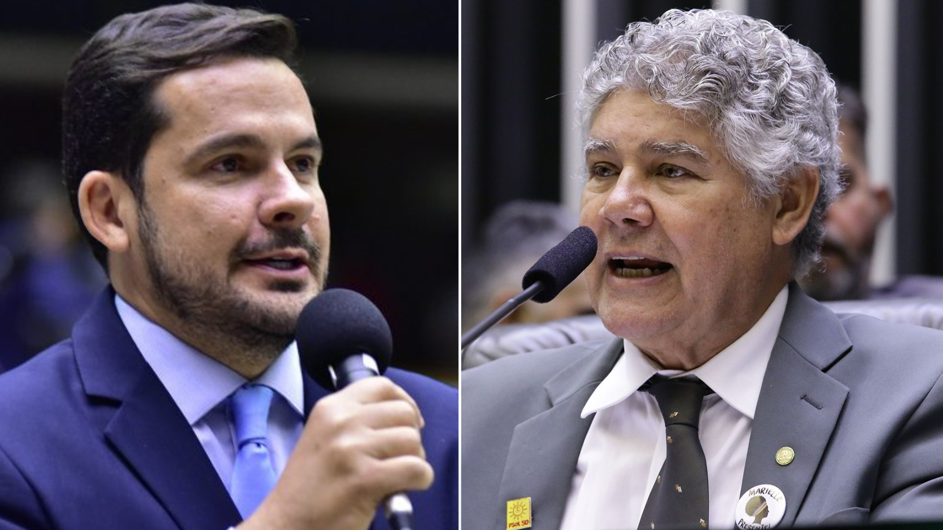 Chico Alencar (d) e o Capitão Alberto Neto (e)