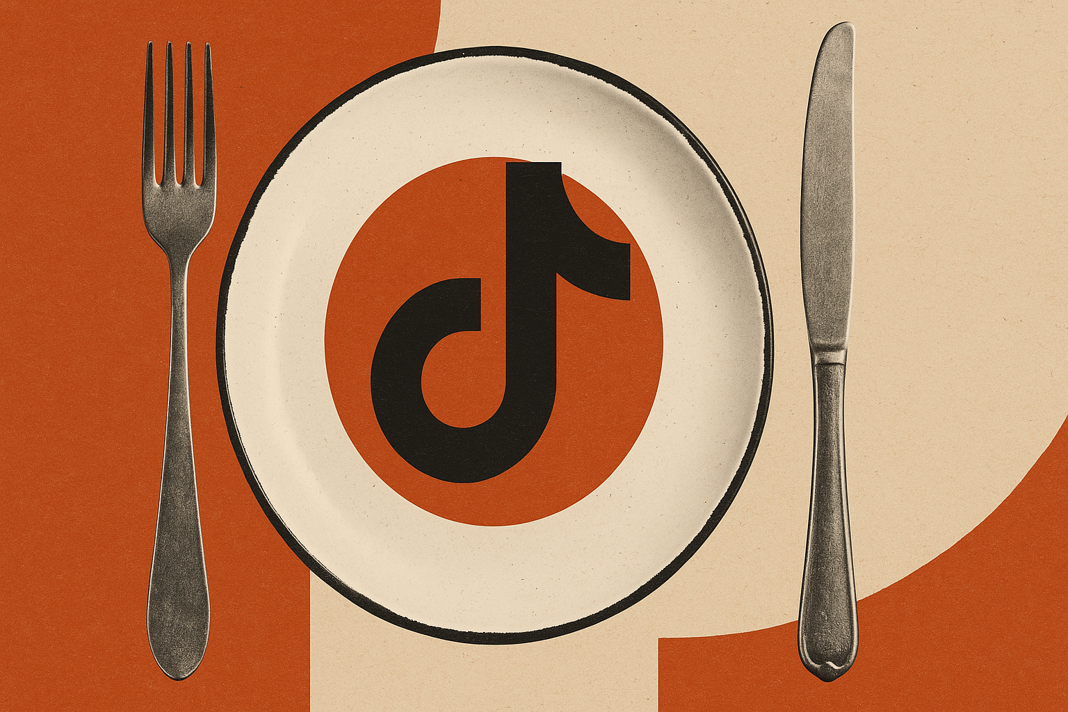 Logo do TikTok dentro de um prato