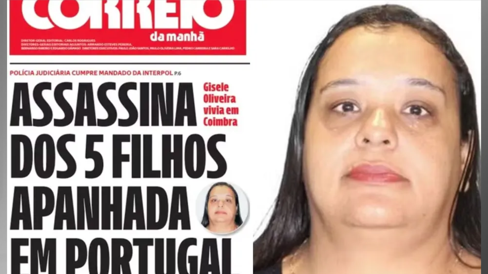 Imagem mostra mulher presa nesta terça-feira (5), em Portugal