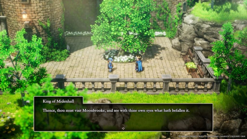 Captura de tela do jogo Dragon Quest I e 2 HD-2D Remake.