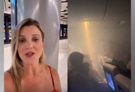 Vídeo: carregador pega fogo em avião e passageira de SC grava momento