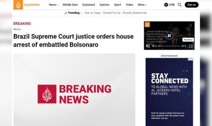 Al Jazeera repercute decreto de prisão domiciliar de Jair Bolsonaro