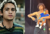 Ator de "Euphoria" leva filho para palco do Lollapalooza; veja