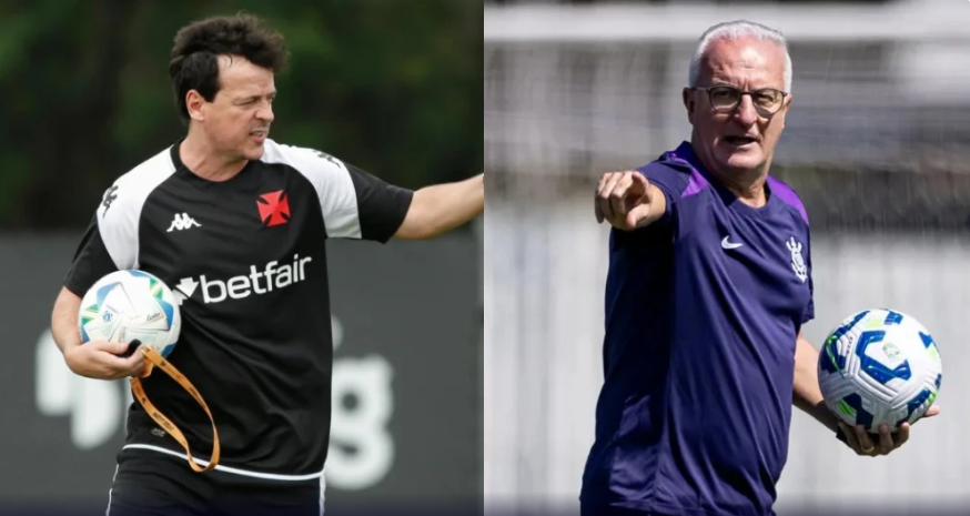 Fernando Diniz, do Vasco, e Dorival Junior, do Corinthians