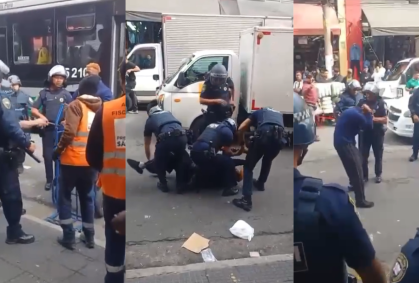 Vídeo: GCMs usam spray de pimenta e golpes de cassetetes contra ambulante