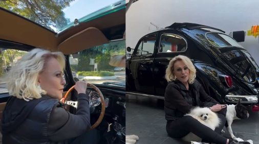 Ana Maria Braga posta passeio com Volkswagen Fusca 1963