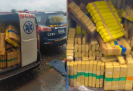 Ambulância falsa é apreendida com 1,5 tonelada de maconha em MS