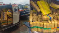 Ambulância falsa é apreendida com 1,5 tonelada de maconha em MS