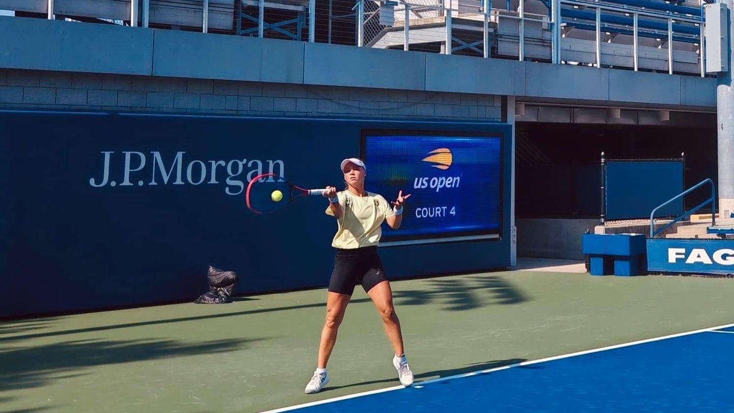 Laura Pigossi em treino para o US Open