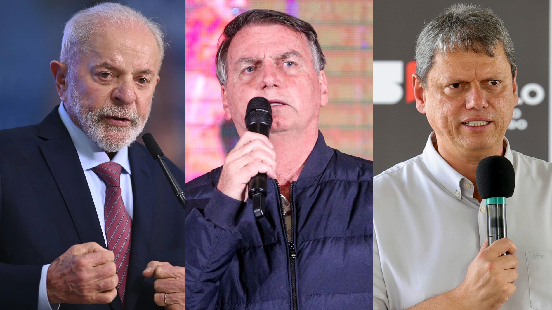 Lula, Bolsonaro e Tarcísio