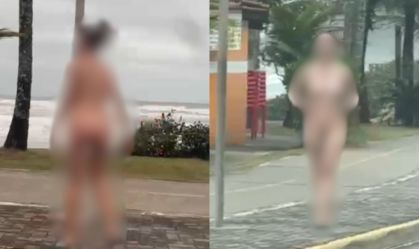 Veja o que mulher presa nua em praia após matar o pai disse em depoimento
