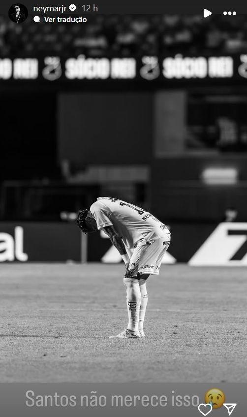 Neymar faz desabafo nas redes sociais após vexame do Santos