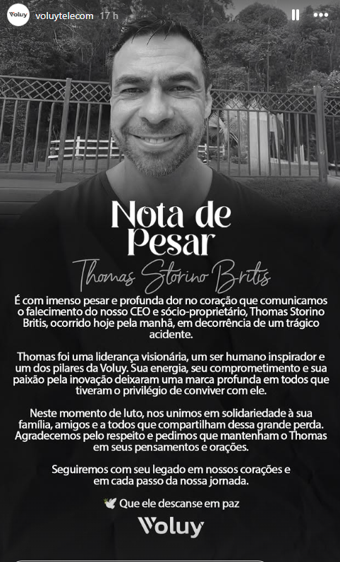 Nota de pesar de Thomas Storino Britis •