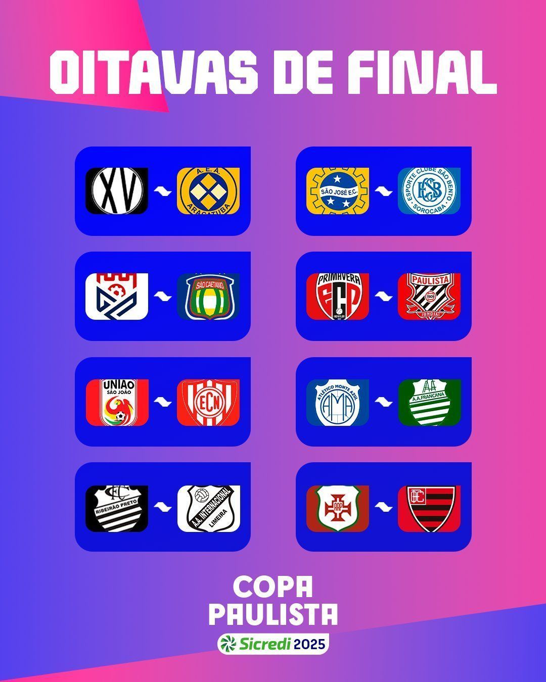Oitavas de final da Copa Paulista • @Paulistao