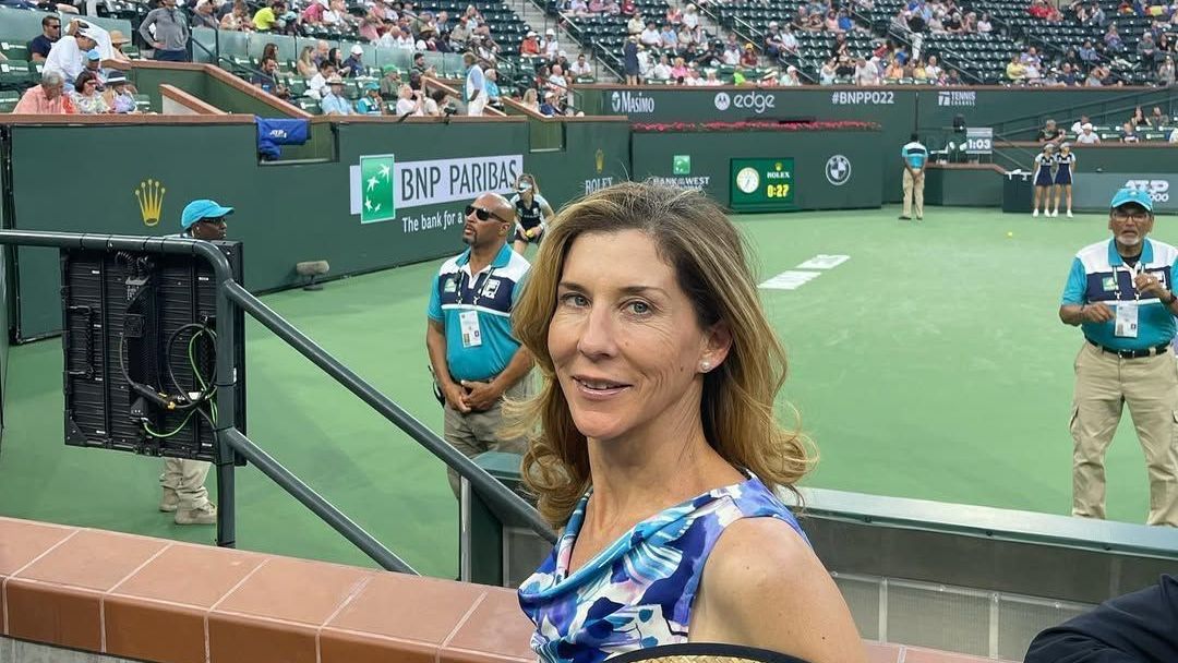 Monica Seles durante uma partida de tênis feminino