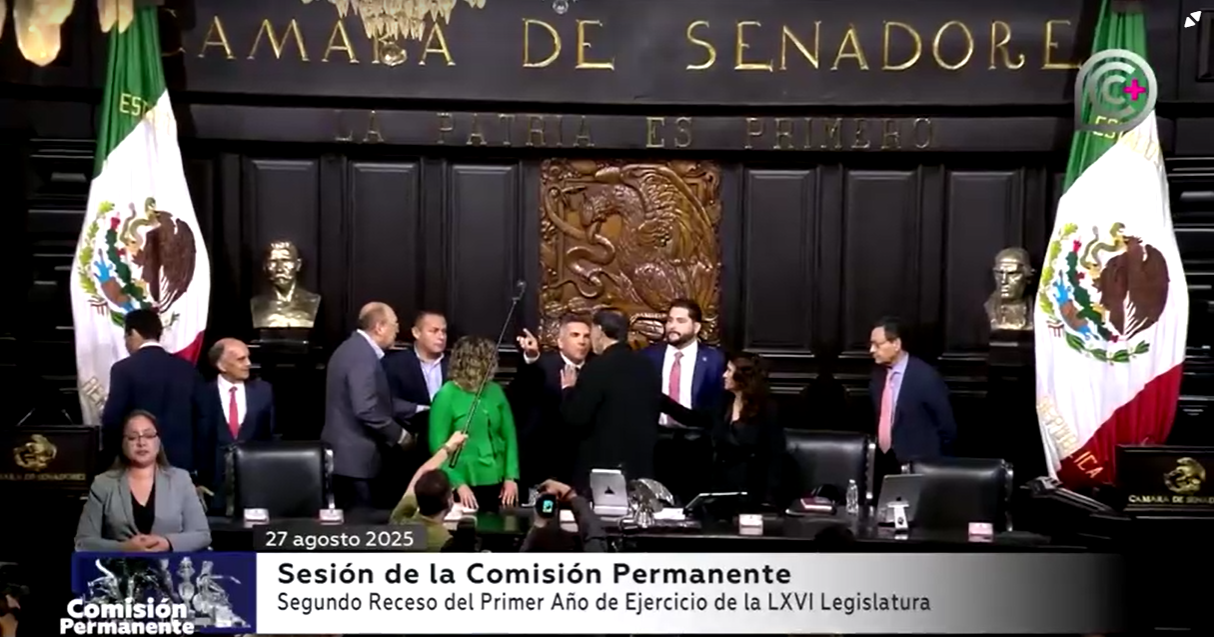 Senadores brigam em sessão no México